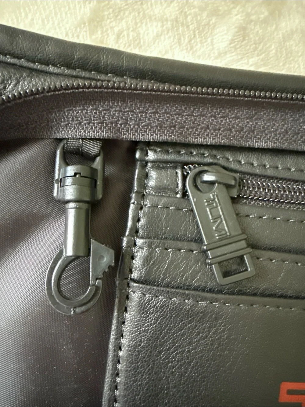 Tumi Alpha Black Leather Laptop Sleeve Document Clutch Attache Case